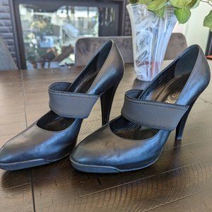 Tods Black Strap Platform Heel s: EU 40 US 10